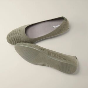 Allbirds Tree Breezer Knit Ballet Flats Loafers Slip On Comfort Shoes Green 10